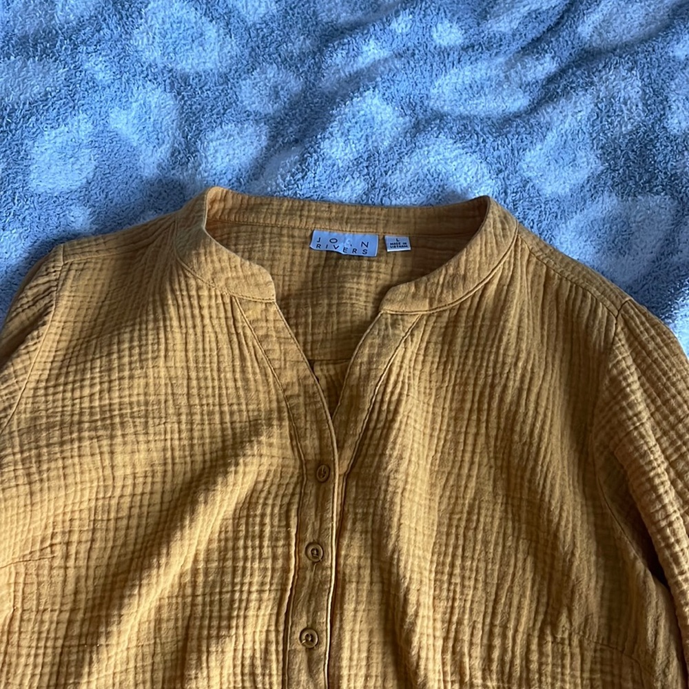 Long sleeve waffle knit top